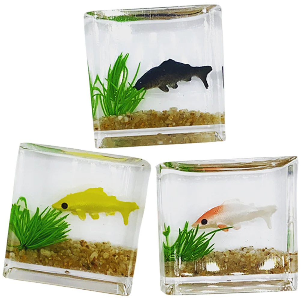 3 Pcs House Fish Tank Mini Supply Model Party Favors for Kids Bowl Miniature Kit Tiny Bowls
