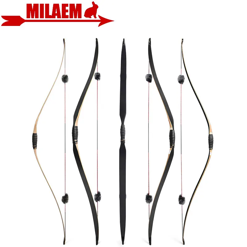 58inch Archery Traditional Bow Longbow 15-50lbs Hunting Triangle Horsebow Target Shooting Outdoor Bow Arrow Accessories