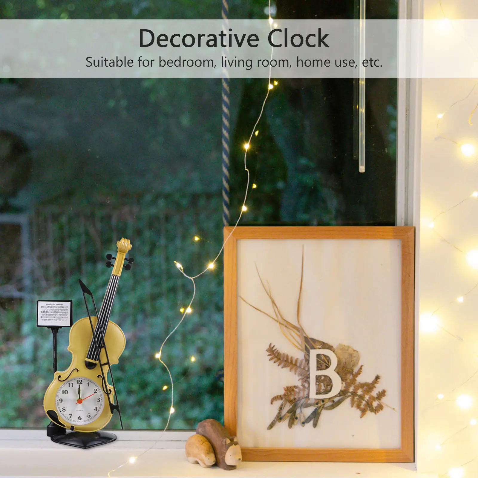 Decorative Clock Alarm for Viola Creative Violin Bedroom Bedside Cute Clocks Shape