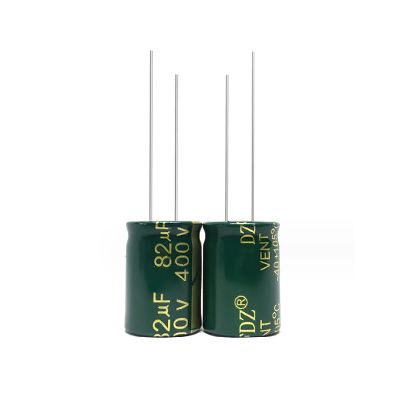 Capacitor eletrolítico de alumínio, baixo ESR, 400V, 82UF, 18x25mm, 400V82UF, 10pcs