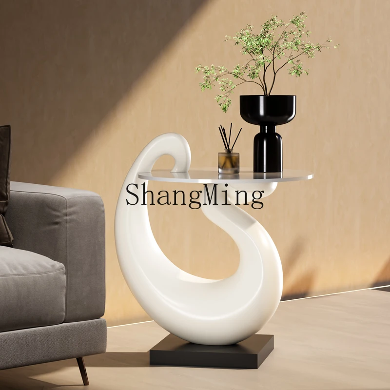 

HJ high-end light luxury sofa corner table modern cream style coffee table living room floor ornament