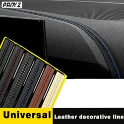 Car Interior Moulding Trim Self-adhesive Dashboard Leather Decorative Line Red Blue DIY Braid Strip Car Decoration