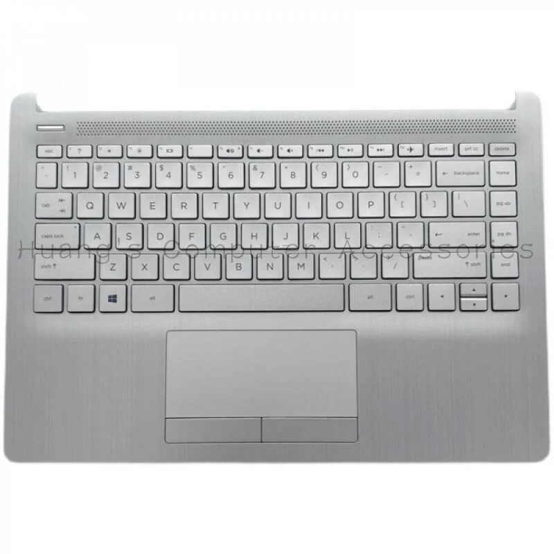 S+Original New Silver Palmrest with Keyboard Touchpad For HP 14-CF 14-DF 14-DK Laptop L48648-001 Replacement