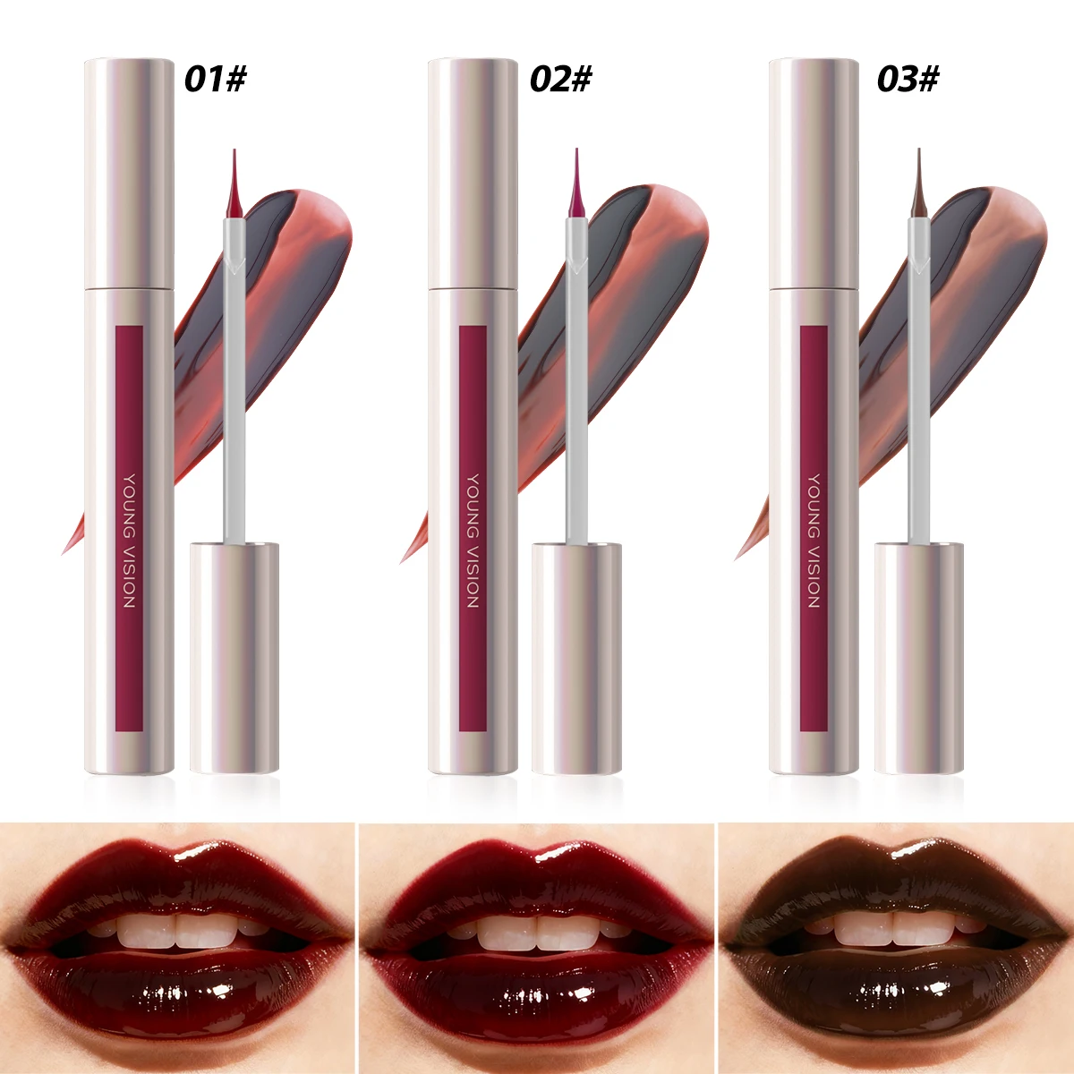 قلم تحديد الشفاه المسيل للدموع، قلم تحديد الشفاه غير اللامع بدون تلطخ، قلم مكياج بخطاف وحلقة #5