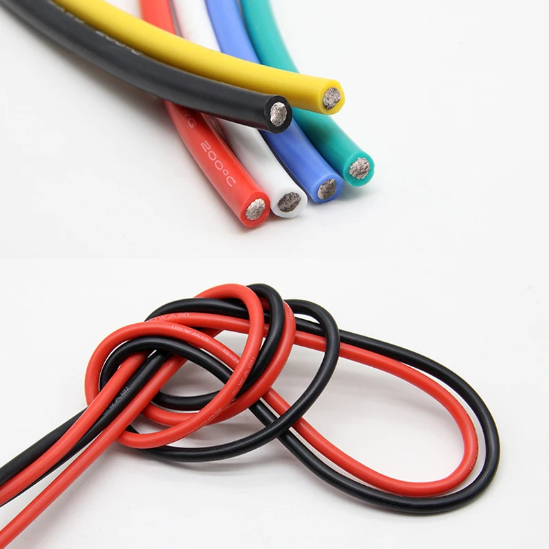 1 Meter Heat-resistant Cable 11 10 8 7 6 4 3 2 AWG Ultra Soft Silicone Wire High Temperature Flexible Copper Line view 6