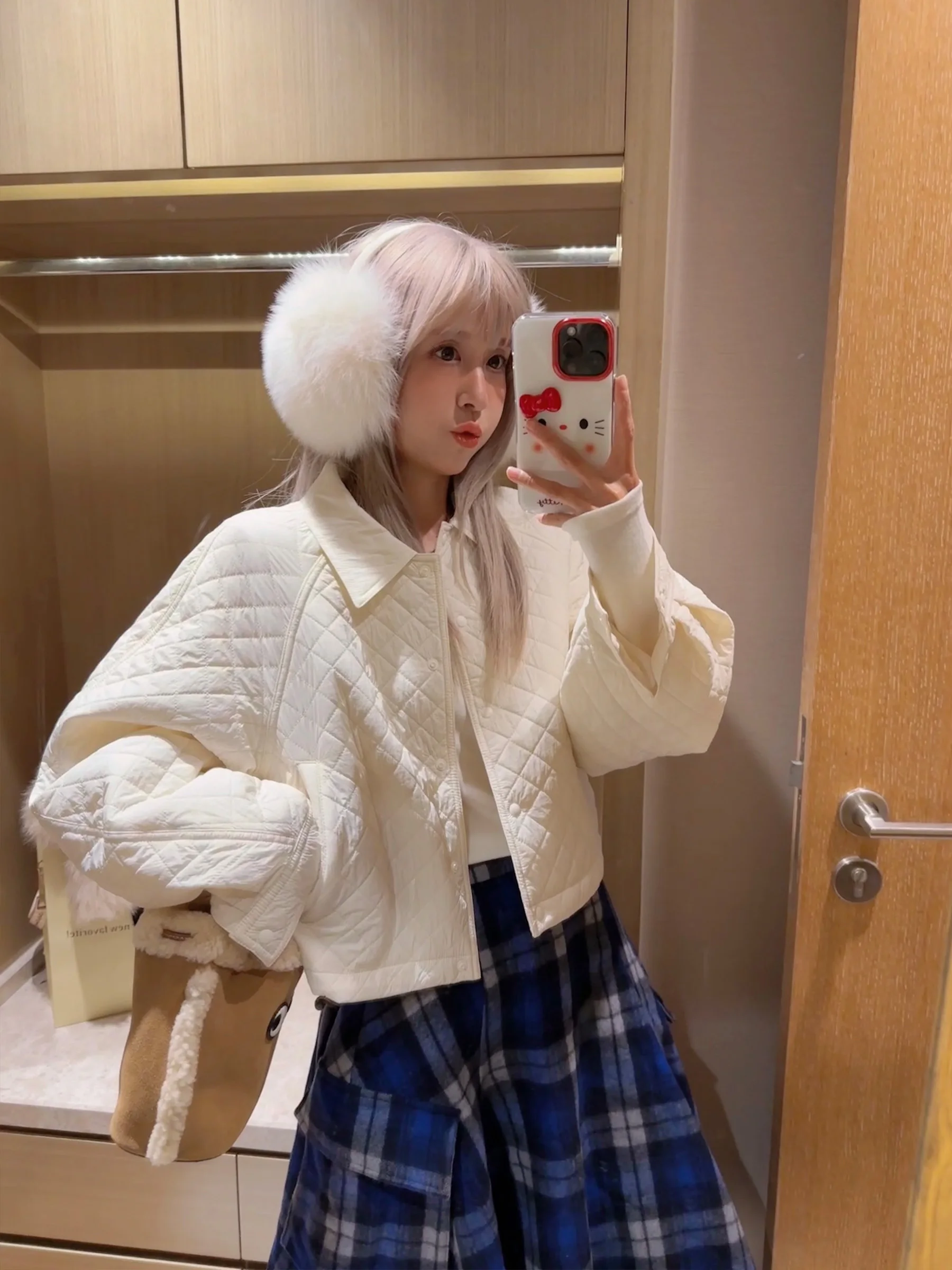 

Уникальный Sli ort Cotton Jaet Женская зимняя модная корейская шерстяная внутренняя тонкая верхняя одежда Красивая маленькая хлопковая ...