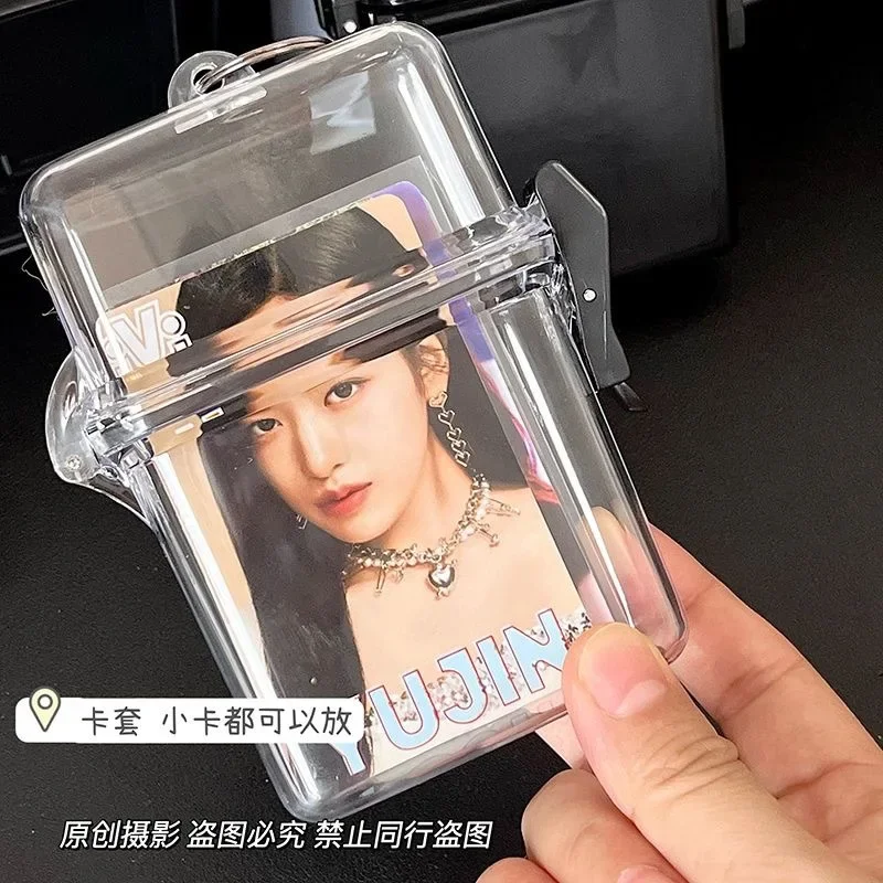 Transparent Photocards Storage Box Kpop Idol Photo Card Holder Boxes Album Case Container Portable Card Sleeve Storage Box