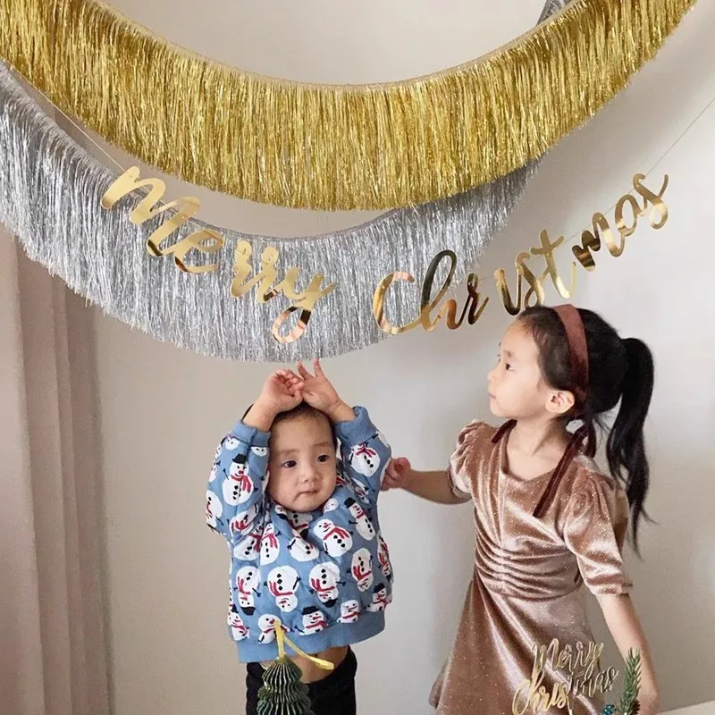 New Foil Fringe Metallic Tinsel Wall Hanging Backdrop Banner for Parade Floats Mardi Gras Birthday Christmas Party Decoration