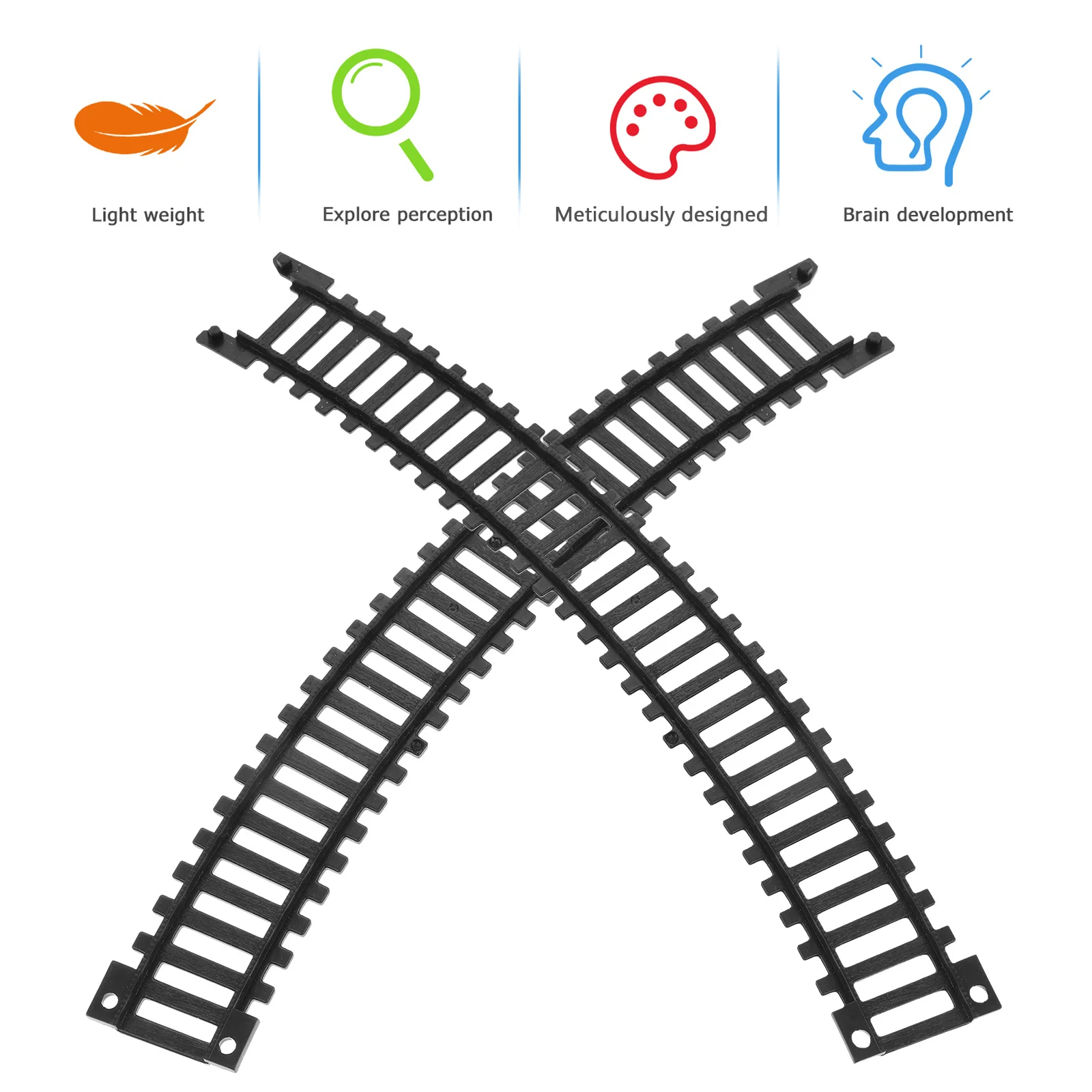 Pacote de expansão de trilha de trem elétrico, 5 peças, sistema ferroviário de plástico, peças de reposição, conjunto educacional, acessórios, capa