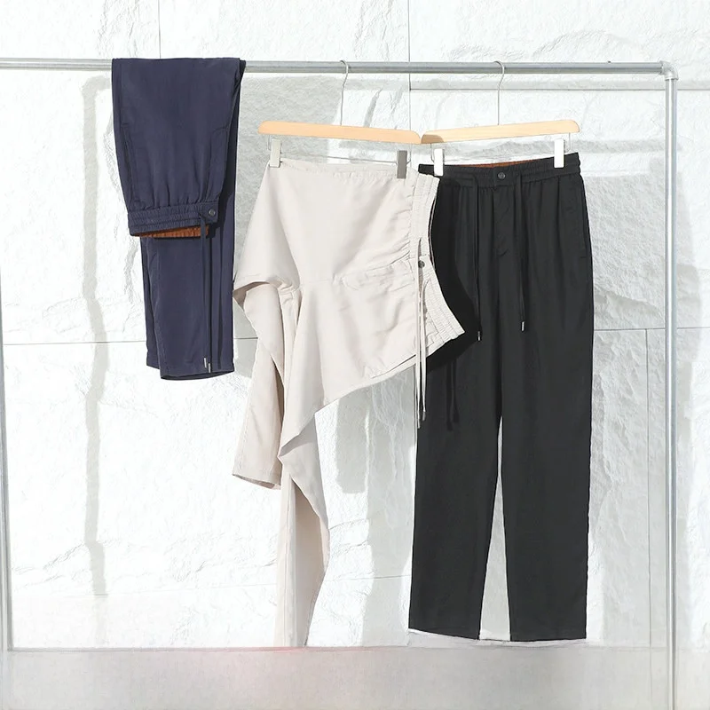 

Pookytage мужские повседневные брюки Lenzing из лиоцелловой лен, весна-лето, мягкие драпированные универсальные дышащие городские брюки