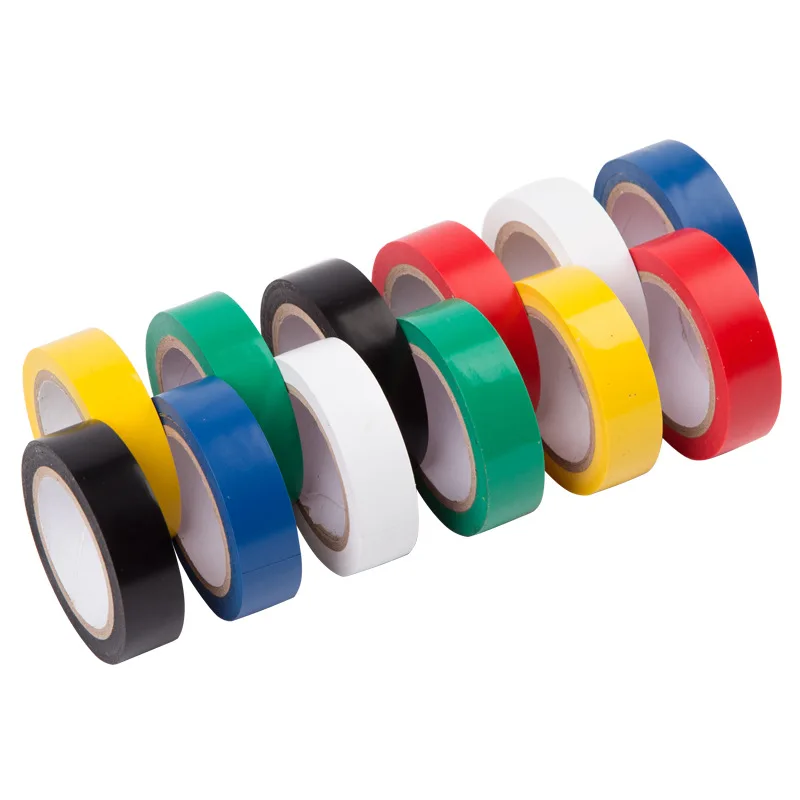 Color Electrical Tape PVC Wear-resistant Flame Retardant Lead-free Insulating Waterproof Eletrician White Black Red Blue Green