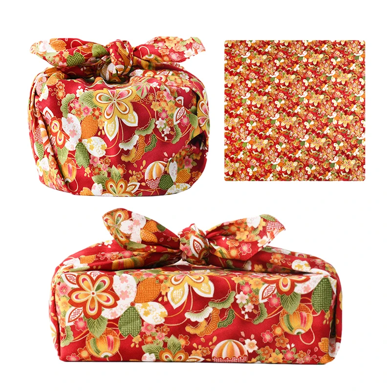 70cm Japanese Style Handkerchief Furoshiki Cotton Picnic Bento Wrapping Cloth Candy Gift Packaging Kerchief Square Dust Cover