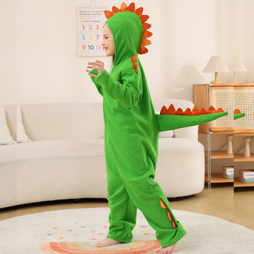 Cute Little Dinosaur Animal Macacão para crianças, Halloween Cosplay Costume, vestido de festa, Pijama para crianças, meninos e meninas