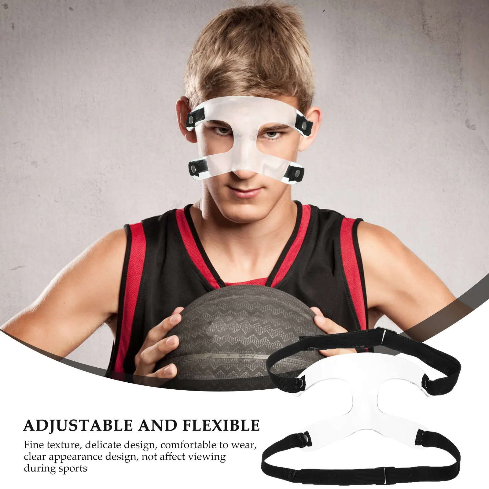 Basketball Face Mask with Nose Protection and Eye Coverage, Adjustable Sport Protective Mask