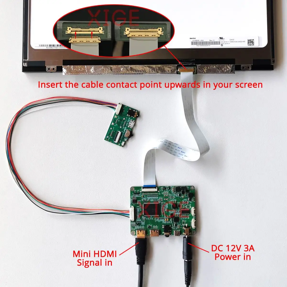 لوحة تحكم + حافظة معدنية تناسب B140HAN04.0 B140HAN04.1/2 14 "لوحة الكمبيوتر المحمول HDMI-Mini 1920x1080 30 Pin EDP USB Micro Kit DIY