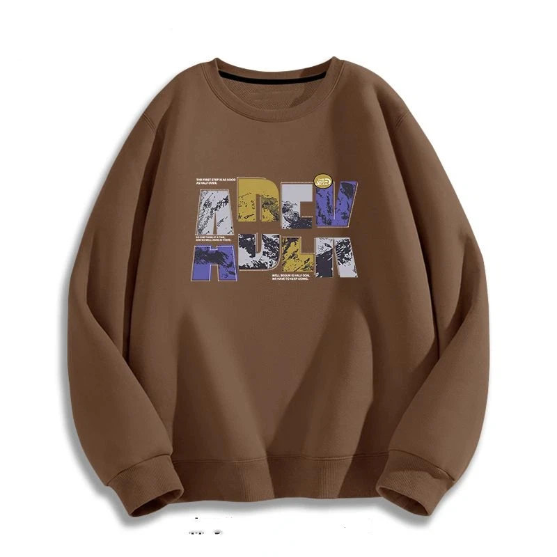 بلوزات رجالية عصرية برقبة دائرية للخريف والشتاء بالإضافة إلى بلوزات مخملية مطبوعة بقلنسوة ملابس علوية عصرية للربيع والخريف