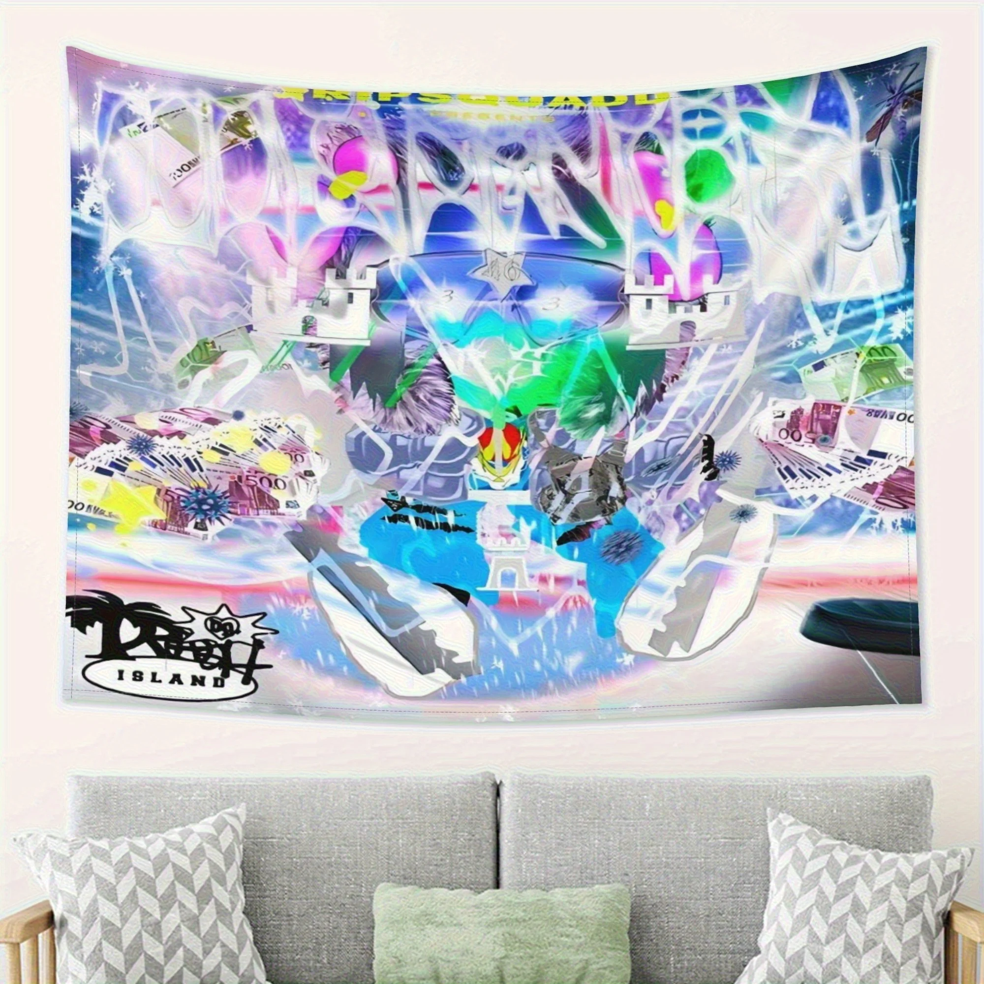 VIKAMA Cyber Y2K Mech Collage Tapestry, Trendy Cool Atmosphere Wall Art for Bedroom Decor