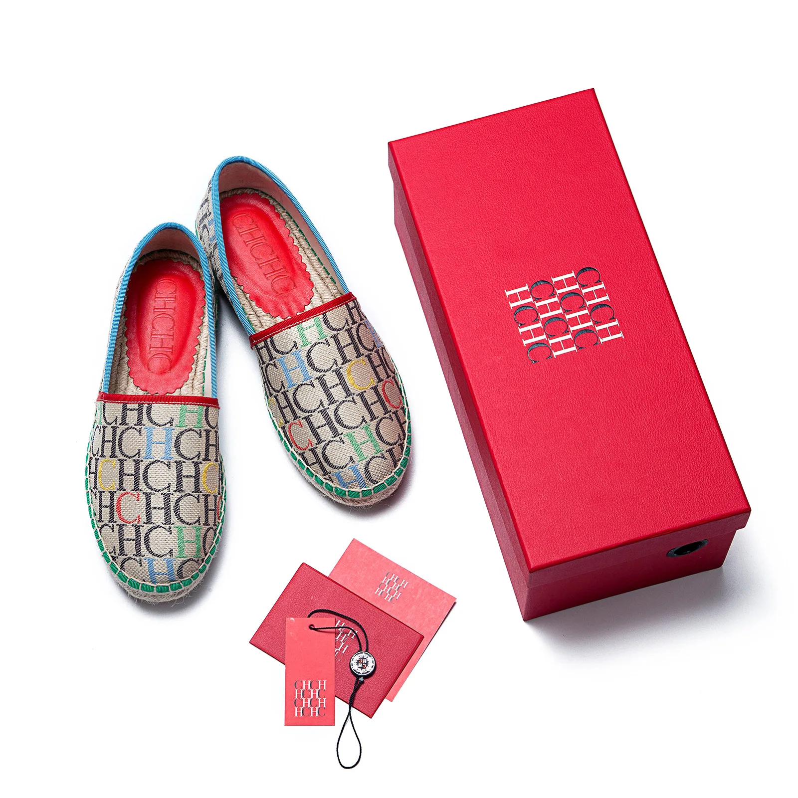 CH women's high-quality casual fisherman shoes flats, high-end outdoor classic letter design printed women's shoes