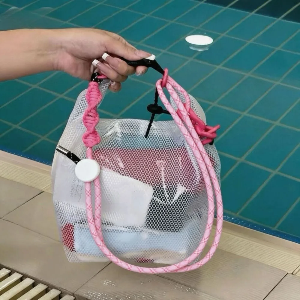 Transparent EVA Waterproof Storage Bag Drawstring Portable Travel Toiletry Bag Handheld Lightweight Beach Crossbody Bag