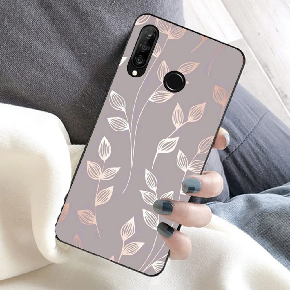 Gold Rose Leaf Phone Case For Huawei Honor 10 Lite 9 20 7A 9X 30 50 60 70 Pro Plus Soft Silicone Cover