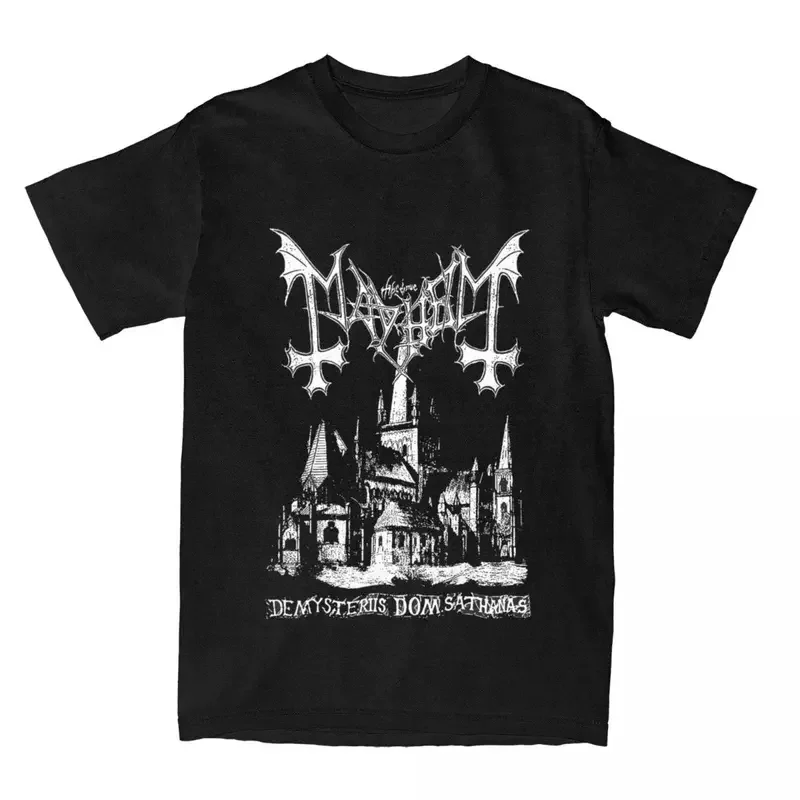 Y2K Funny Mayhem Band De Mysteriis Dom Sathanas Alive T-Shirts For Men Women Cotton Tees Shirt Plus Size Tops