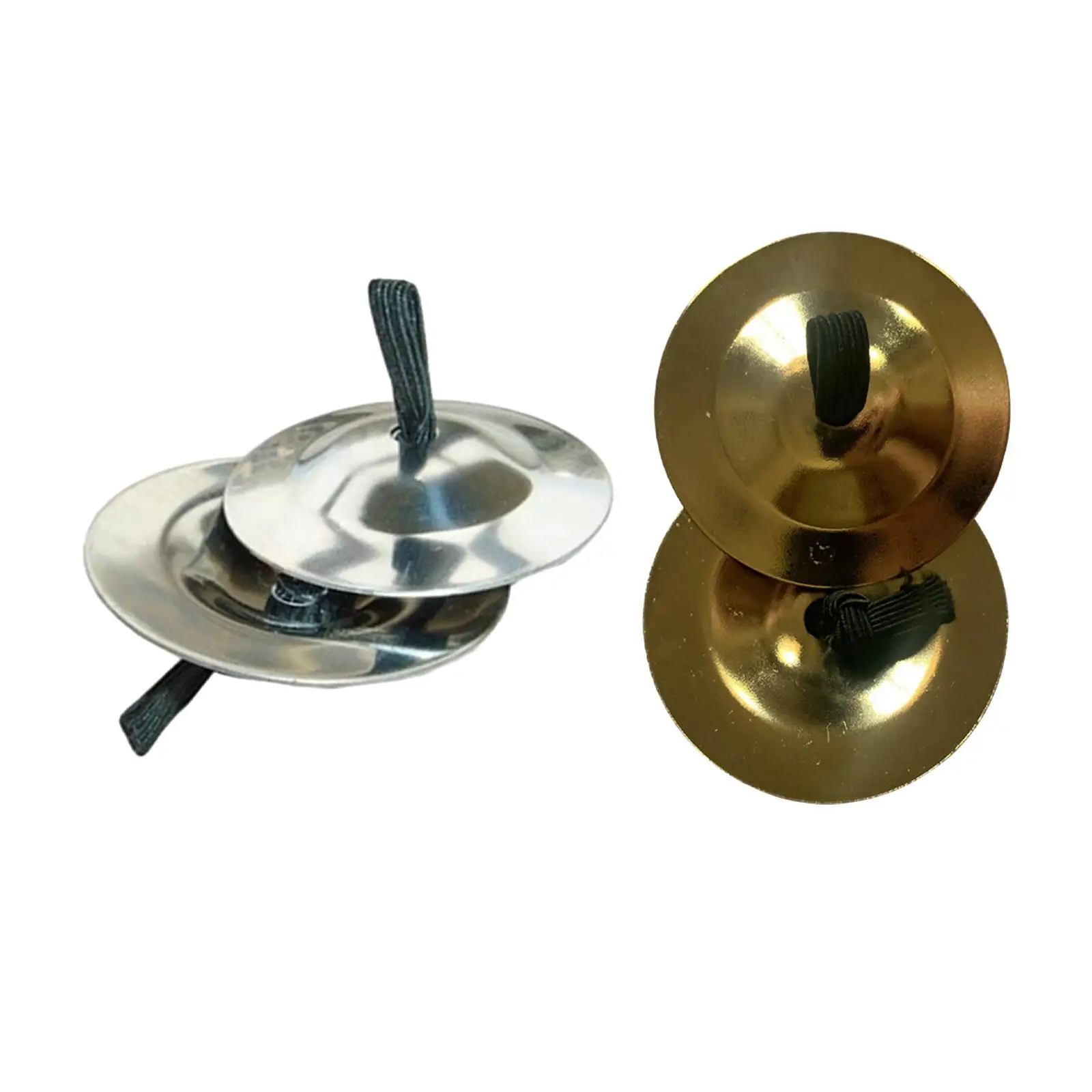 1 Pair Finger Cymbals Finger Dance Kids Toy Belly Dancing Mini Hand Cymbals Orff Music Instrument 5.3cm Metal Finger Zills