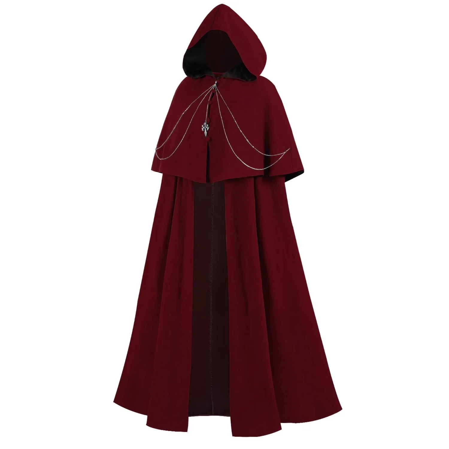 Steampunk Gothic Cape Men Women Halloween Medieval Punk Cosplay Military Wizard Vampire Princess Knight Viking Pirate Cloak