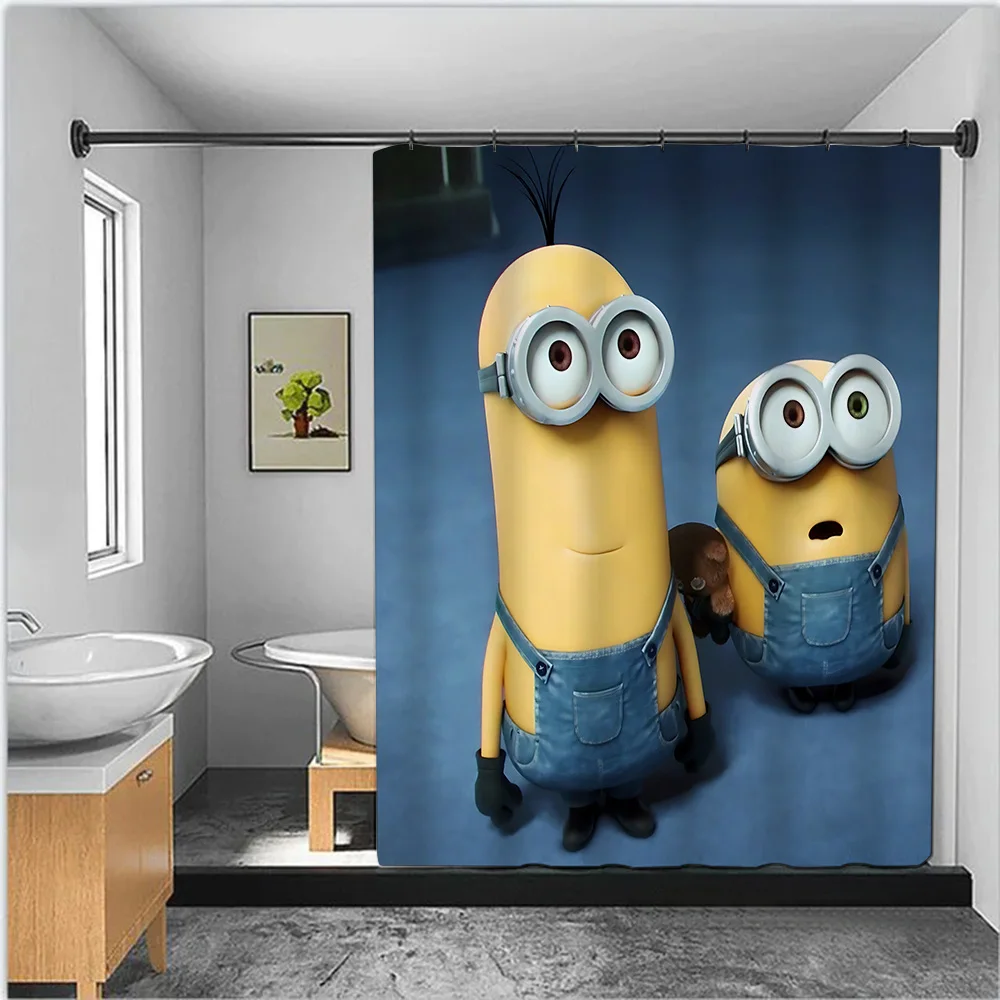 Hot S-Minions Cartoon Shower Curtain Waterproof Polyester Fabric Paint Colorful Bath Curtains Home Bathroom Curtain With Hook