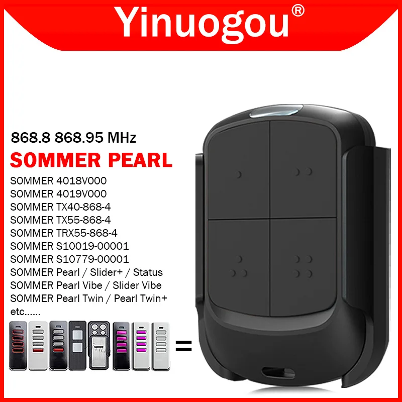 SOMMER Pearl Vibe Twin Twin+ Status Slider Vibe Slider+ 4018 4019 S10779 TX55-868-4 TRX55-868-4 Garage Door Remote Contol 868MHz