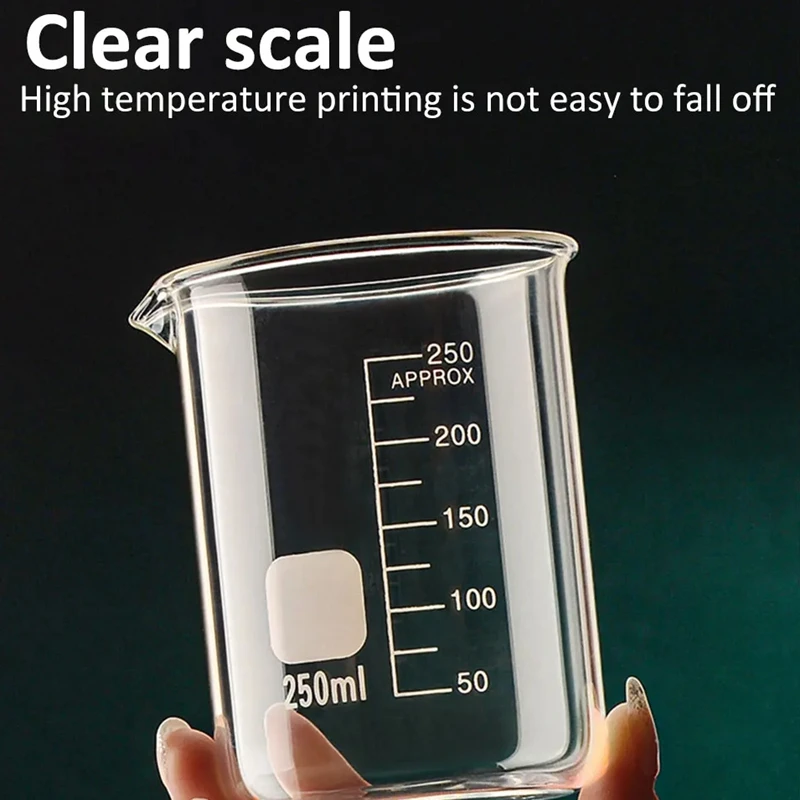 50/100/150/250/500/1000ml High Borosilicate Glass Measuring Cup Clear Scale Cup Laboratory Beaker Kitchen Baking Measuring Cup