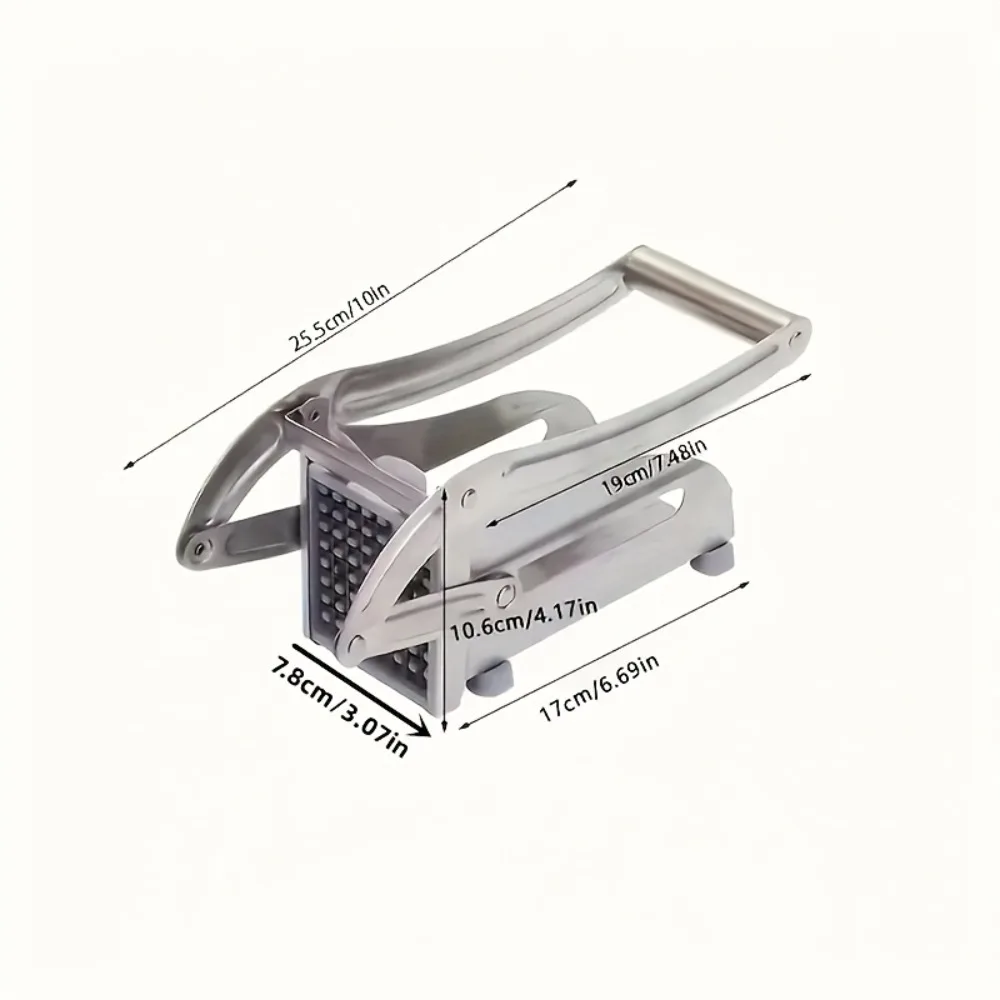 Stainless Steel Fruit and Vegetable Cutter with Two Different Blades - Includes Potato Slicer, French Fry Cutter