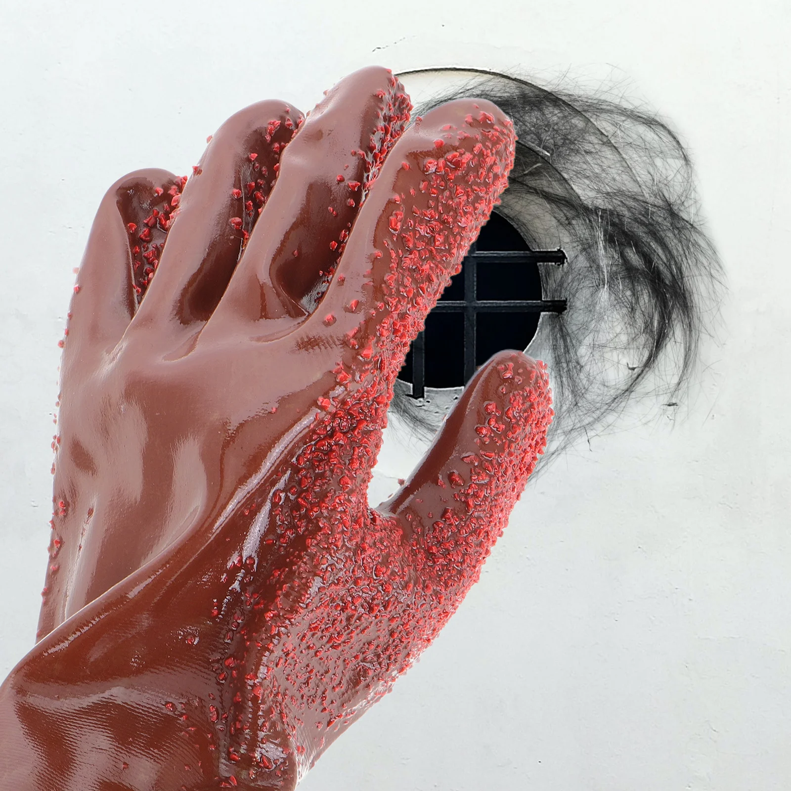 

2Pairs Waterproof PVC Gloves Heavy Duty Drain Cleaning Gloves with Enhanced Grip for Plumbing Sewer Repair Reusable Utility