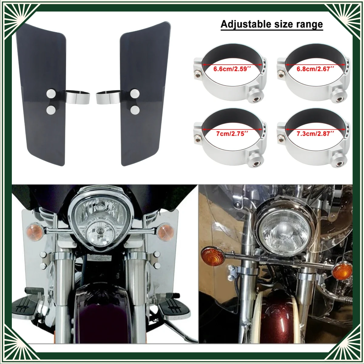 Motorcycle For Honda VT1100C2 750 2000-2007 Wind Fork Air Deflector For Yamaha Suzuki Kawasaki VN1500D Vulcan Accessories