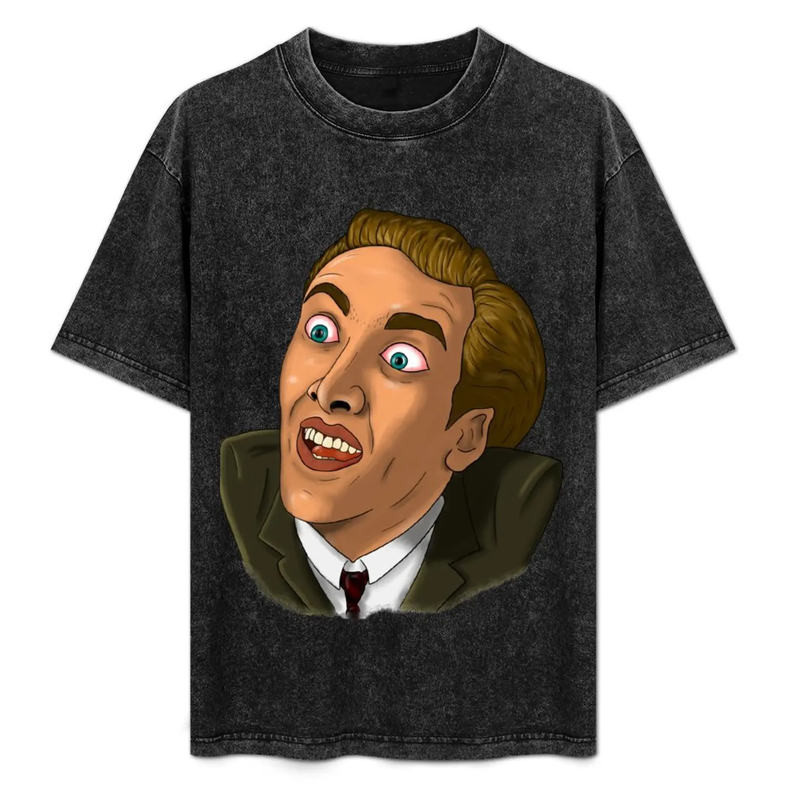 

Funny Gift For Nicholas Cage Christmas Holiday T-Shirt Basic Casual Wear Short Sleeve Top
