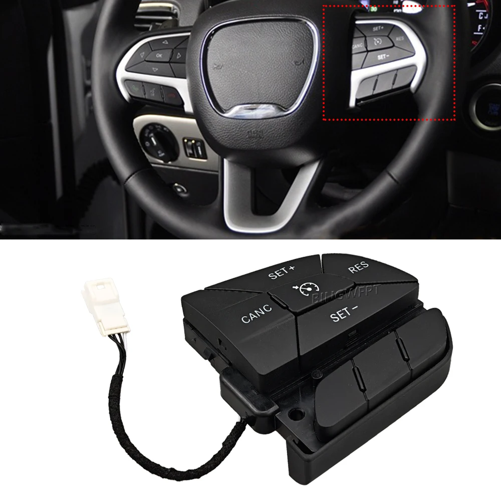 

53358868 05081288AA Steering Wheel Cruise Control Switch Button For Dodge Durango Jeep Grand Cherokee 2014 2015 2016 2017 2018