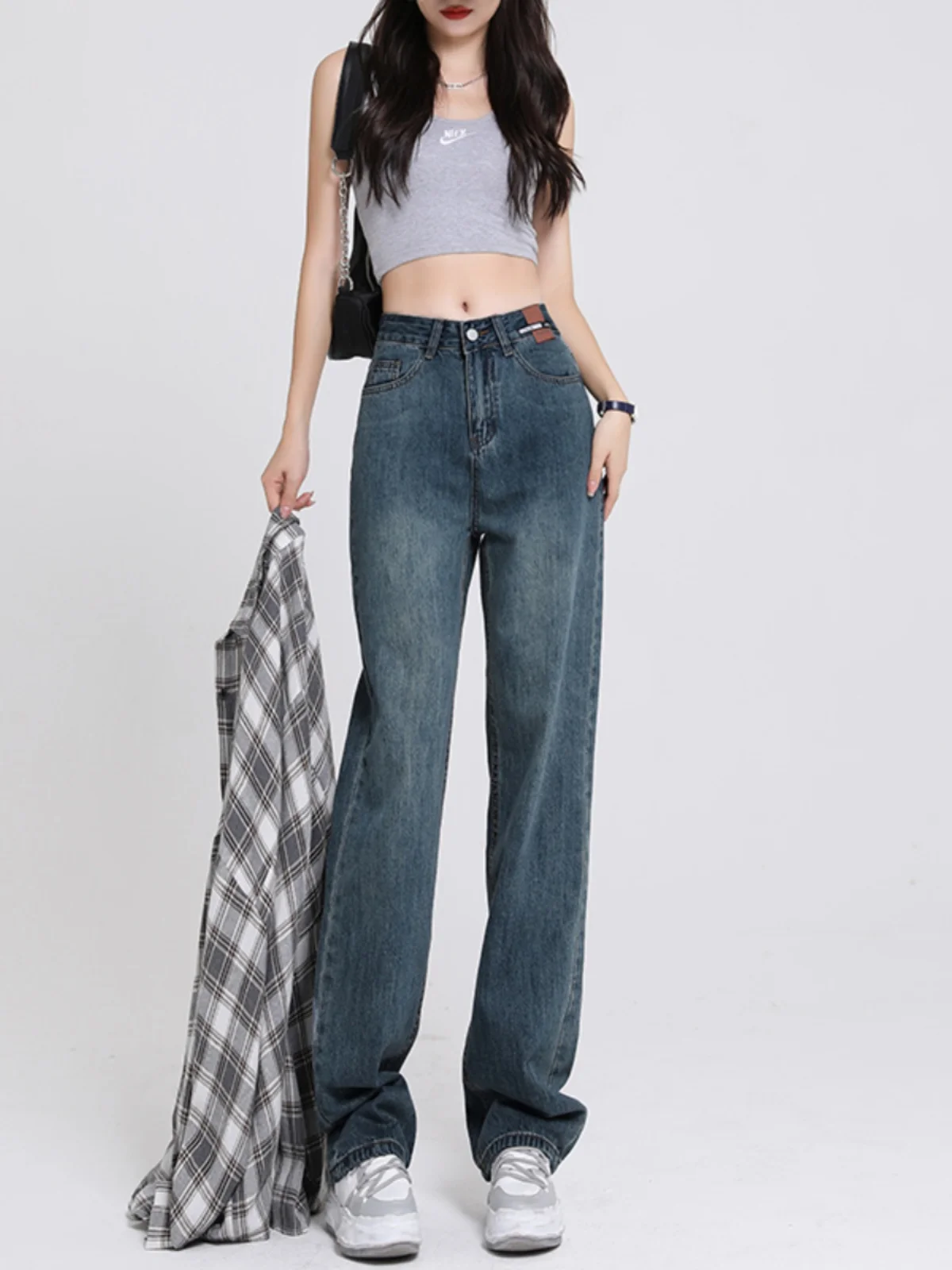 

High Waist Wide Leg Jeans Women's Fall New Style Loose Straight High Rise Floor Length Pants Spring Summer Denim Trousers