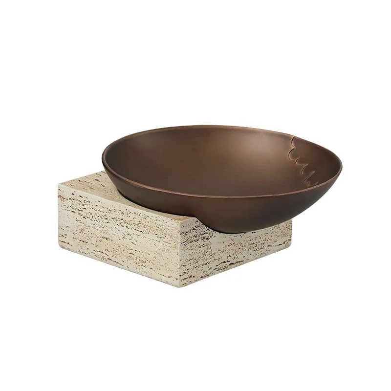 

CN modern creative flow pattern inlaid fruit plate sales office B & B coffee table bar decorative storage plate ornament