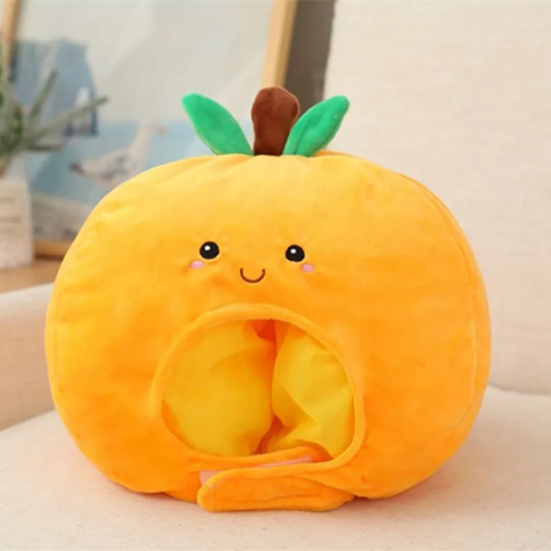 Cartoon Fruit Orange Cap Cute Plush Headgear Durable Soft Exquisite Design Funny Costume Headgear for Gift