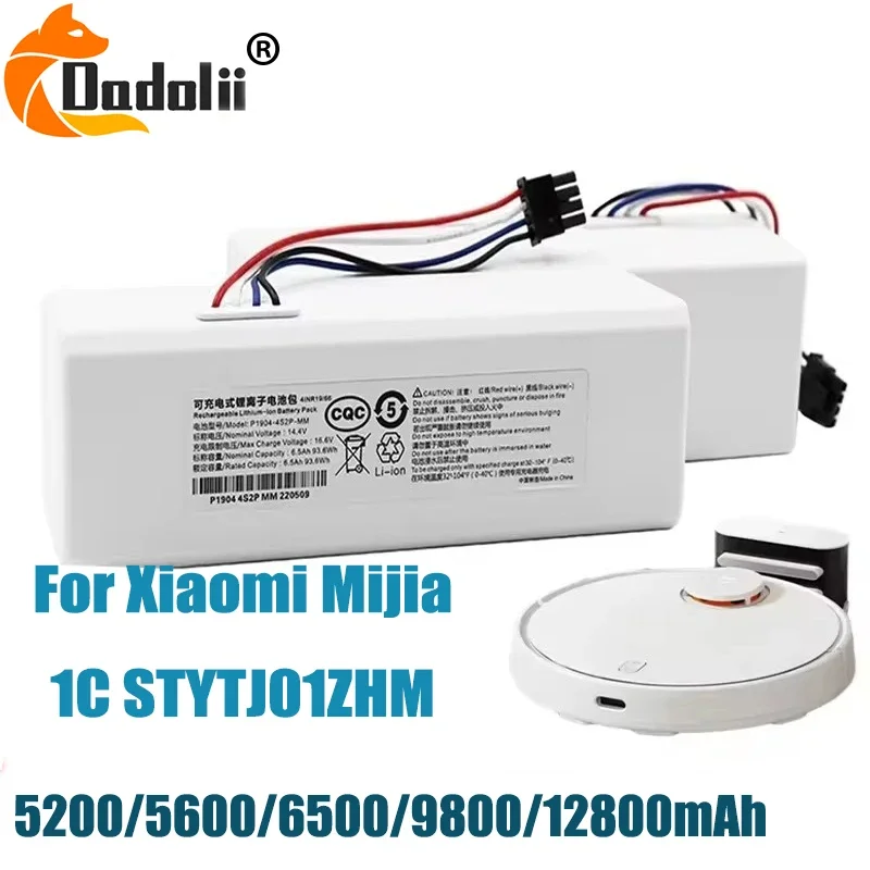 Bateria para Xiaomi Mijia 1C STYTJ01ZHM Robot Vacuum, Mop Cleaner Acessórios Peças, Original, 14V, 12800mAh, P1904-4S1P-MM