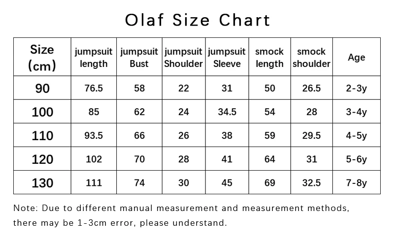 Sydanne Anime Cosplay Kids Frozen Snowman Olaf Cosplay Costume Jumpsuit Smock Hats Fancy Dress Party Halloween Costume