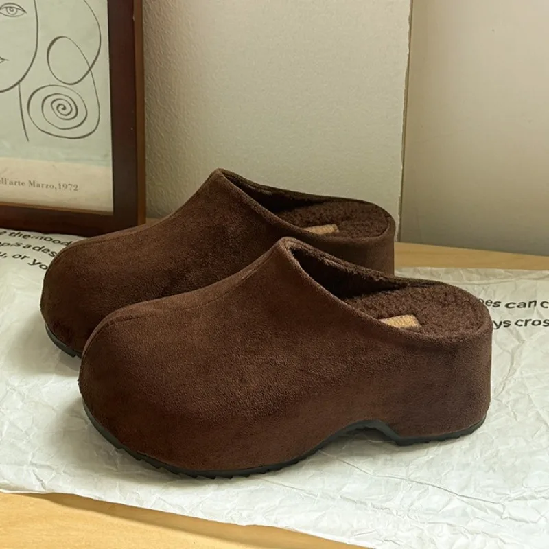 عالية الكعب النساء منصة البغال أحذية موضة عادية جديدة نعال قماش 2025 الشتاء الكلاسيكية Slingback مضخات Zapatos De Mujer #1