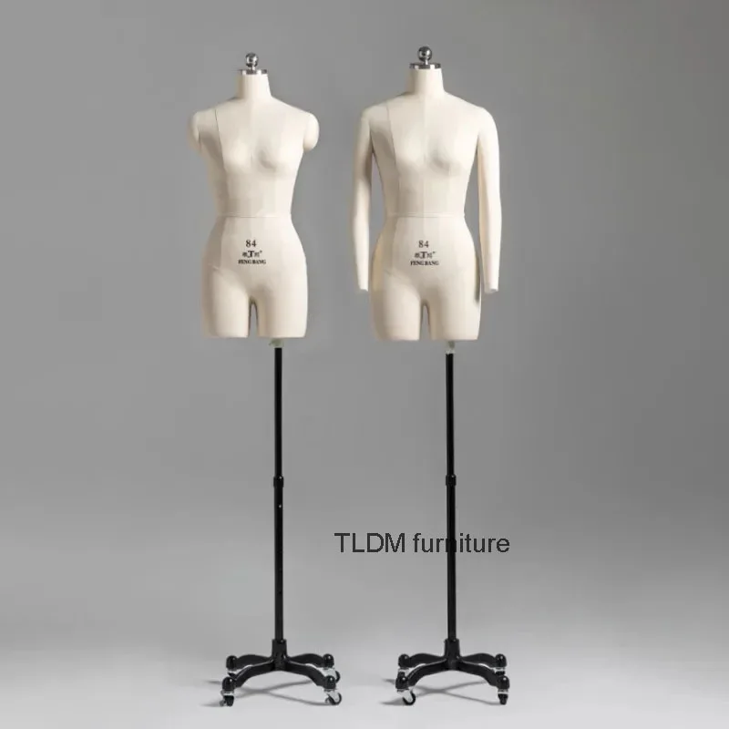 PU Foam Body Female Mannequins Set Up Cotton Fabric Mannequin for Clothing Design Dress Display Stand Can Be Pined Model AA