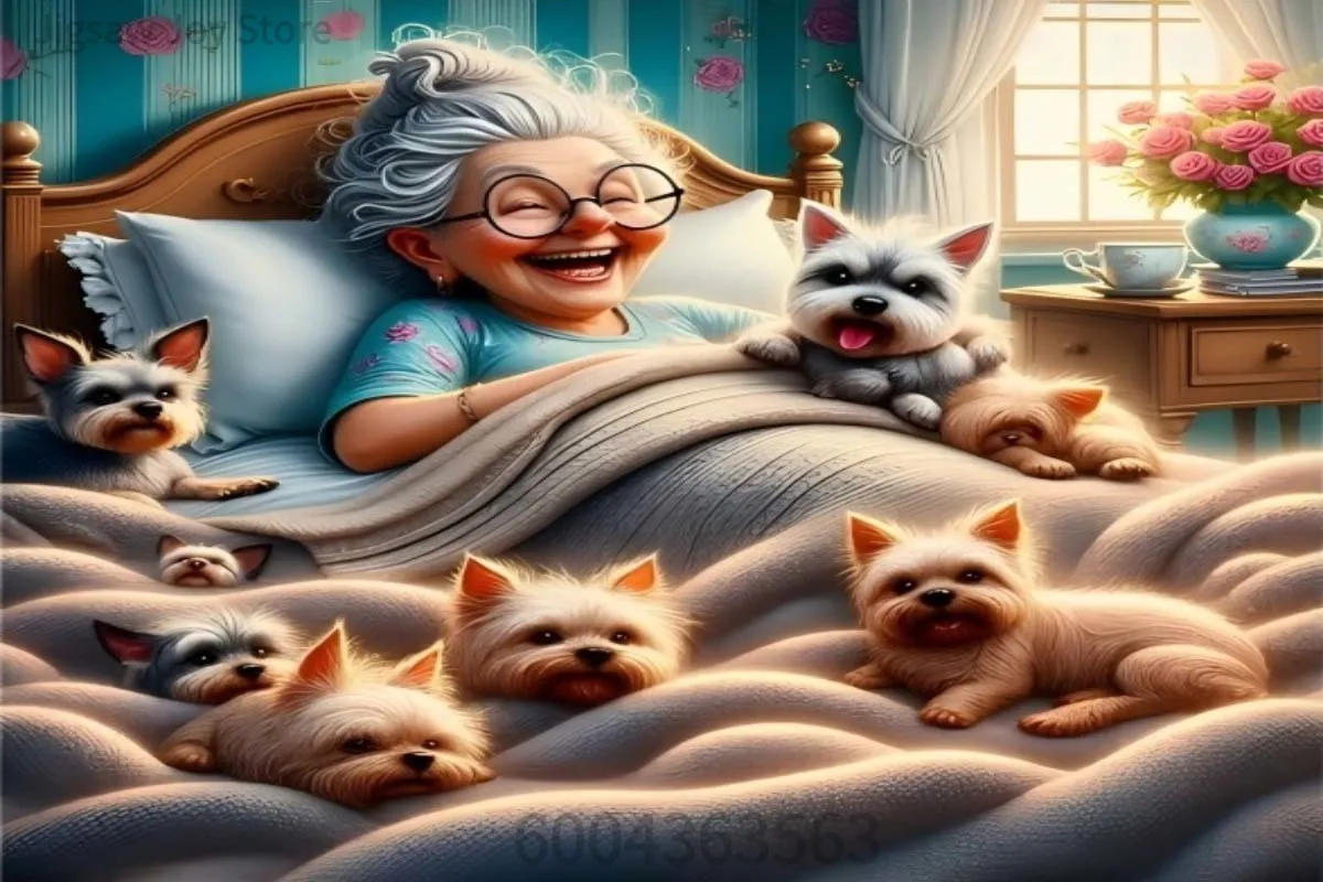 Cartoon Warm‑Hearted Jigsaw Puzzle 500/1000/1200/2000pcs Funny Granny Family Puppy Angel Art Puzzle Leisure Holiday Gift