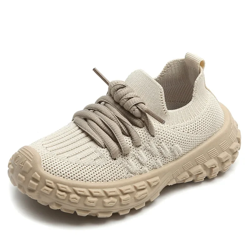 Children Sports Shoes Girls Breathable Mesh Shoes 2024 Spring Autumn Boys Casual Shoe Knitted Soft Bottom Baby Sneakers