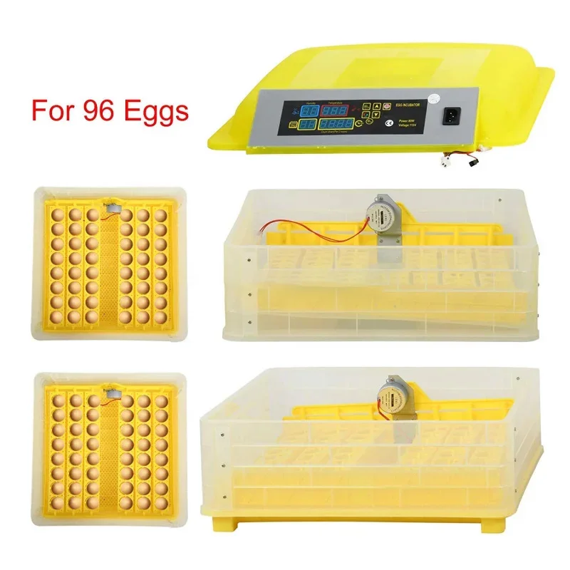 96 Egg Incubator Auto Turner Full Automatic with Digital Commercial Thermostat Control poultry Farming Equipment 110V 220V