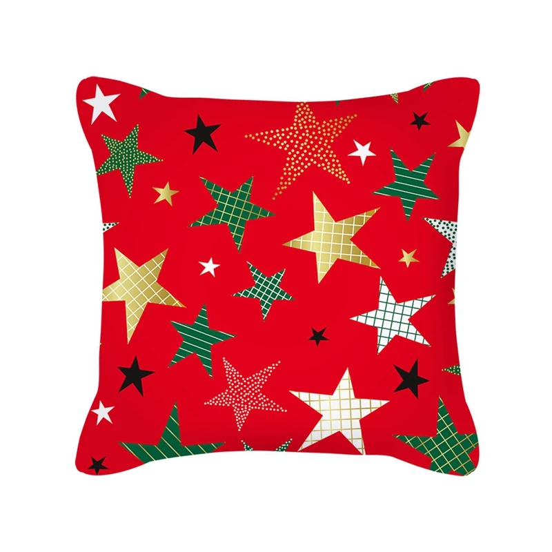 Housses de coussin de Noël en lin pour canapé, taies d'oreiller design, 18x18 pouces, ensemble de 4