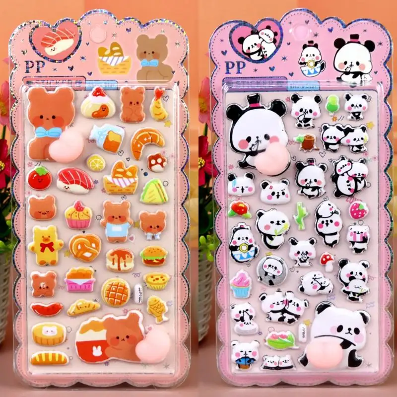 Soft Puffy Butt 3D Stickers DIY Laptop Scrapbook Decoration Decals Cartoon Animal Phone Case Decompression Gifts