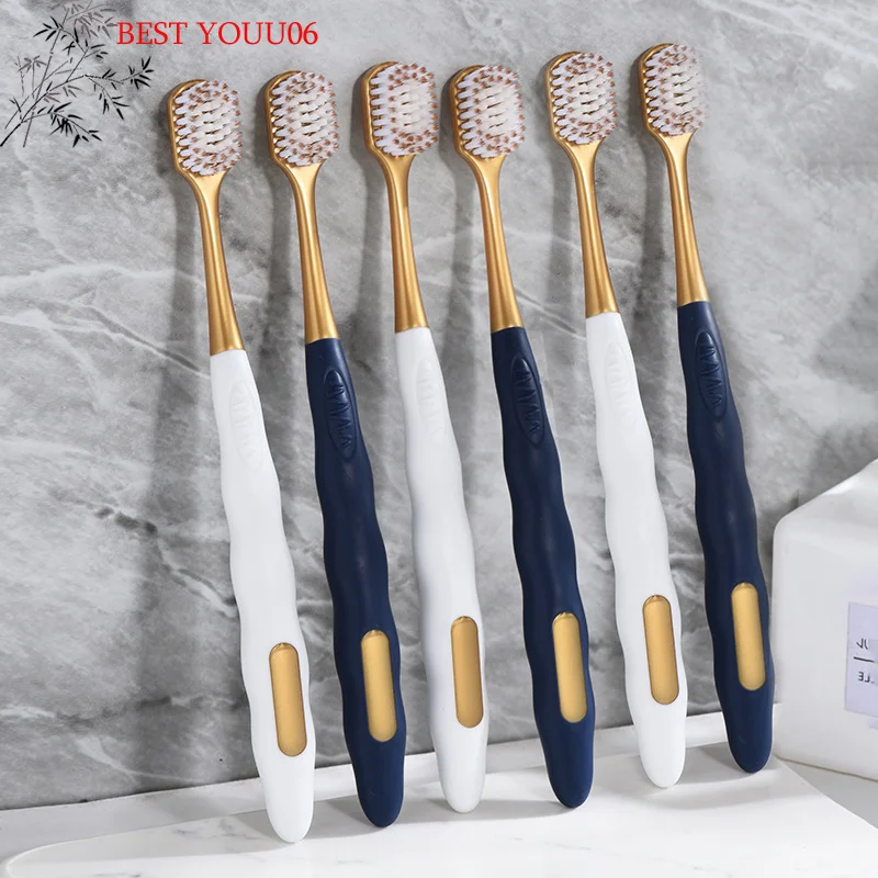 (YOUU06)6Pcs Wide Head Soft Long Head Adult Big Head Toothbrush Comfortable Teeth Super Soft Oral Cleaning Brush