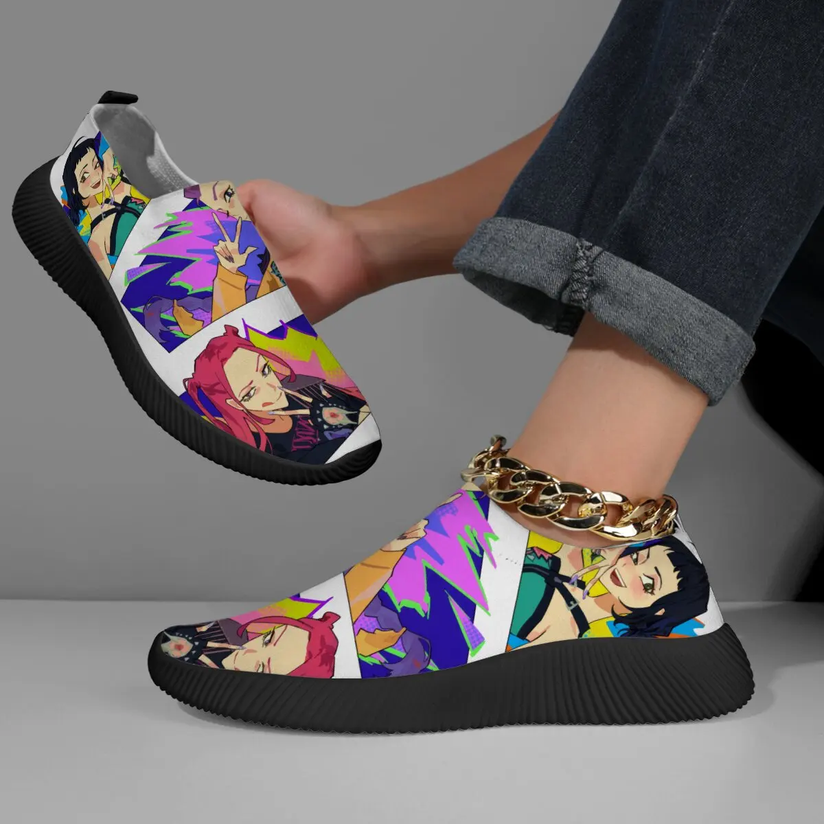 أحذية كاجوال جديدة كبيرة الحجم وخفيفة الوزن ومتماسكة برباط للزوجين تتميز بتصميم الرسوم المتحركة لفريق The Witch Hunter #2