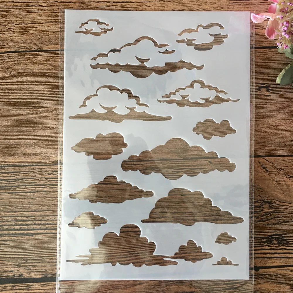 New A5 21cm Cloud Layering Stencils Painting Scrapbook Coloring Embossing Album Decorative Template